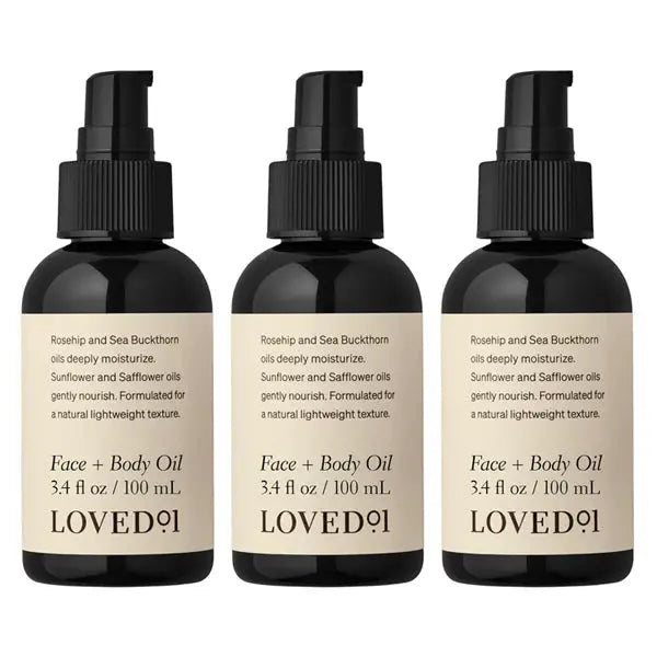 3 Pack - Loved 01 Face + Body Oil with Rosehip & Sea Buckthorn 3.4oz Loved 01